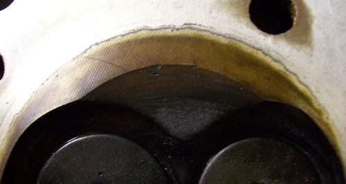Odd pattern on head from gasket