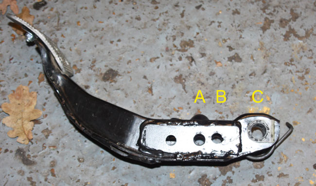 The modded brake pedal