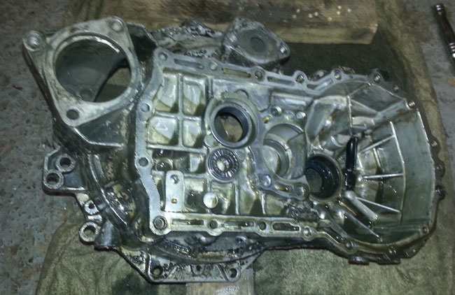 Empty casing of the gearbox.
