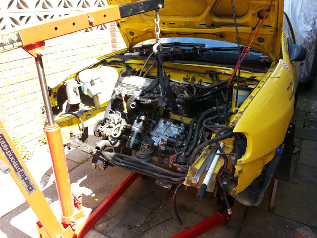 In it goes!
